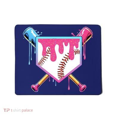 Baseball Drip For Boys Ice Cream Drip Baseball Mousepad