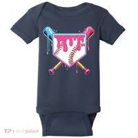 Baseball Drip For Boys Ice Cream Drip Baseball Baby Bodysuit thumb 0