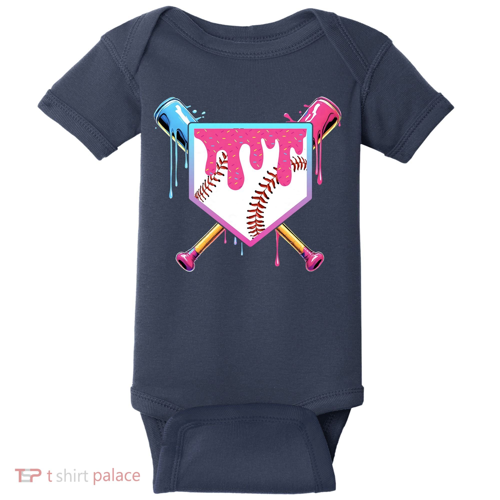Baseball Drip For Boys Ice Cream Drip Baseball Baby Bodysuit