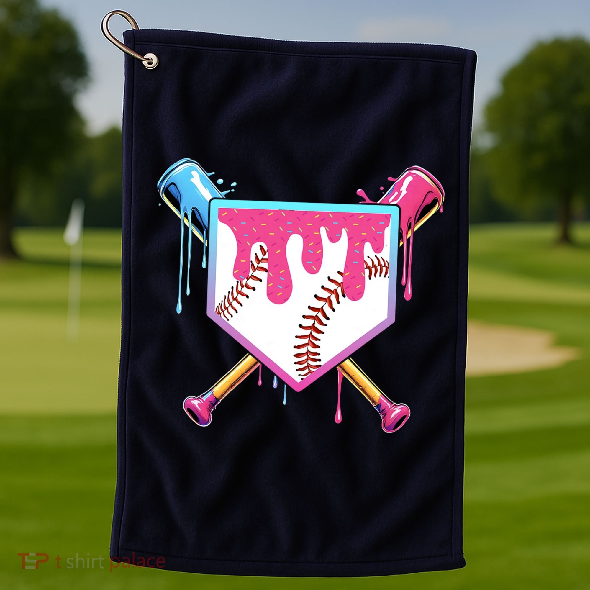 Baseball Drip For Boys Ice Cream Drip Baseball Golf Towel