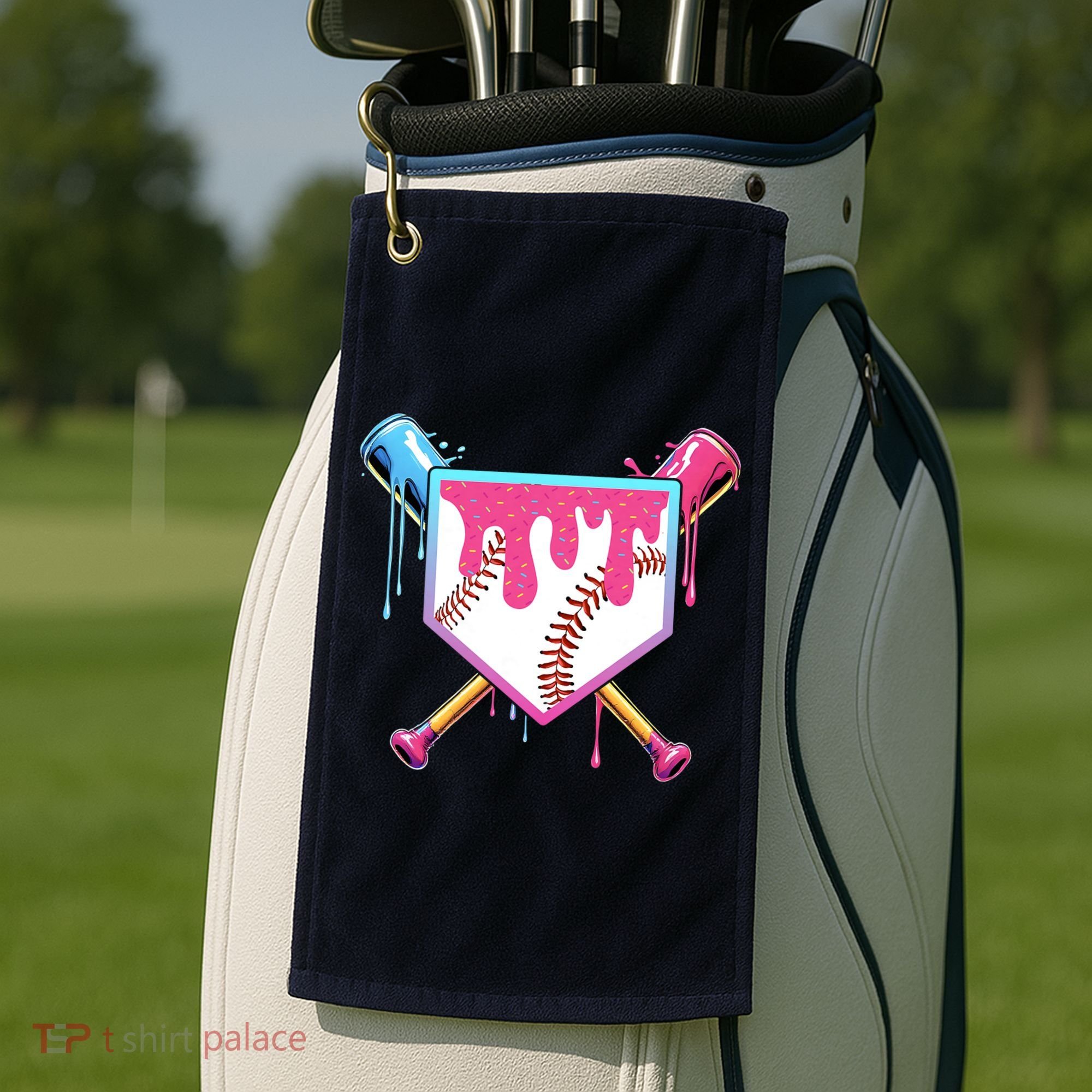 Baseball Drip For Boys Ice Cream Drip Baseball Golf Towel