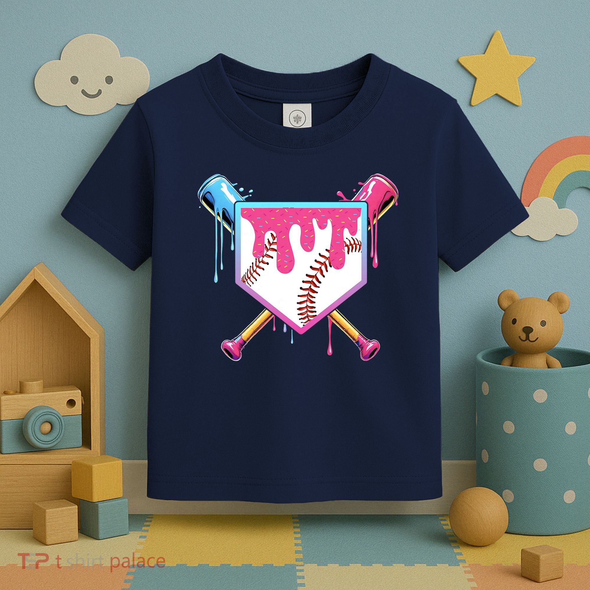 Baseball Drip For Boys Ice Cream Drip Baseball Toddler T-Shirt