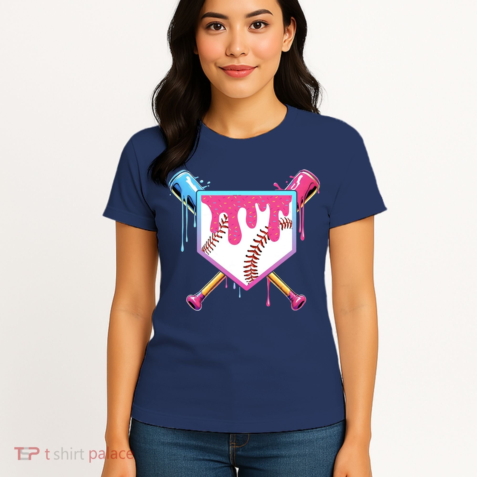 Baseball Drip For Boys Ice Cream Drip Baseball Women's T-Shirt