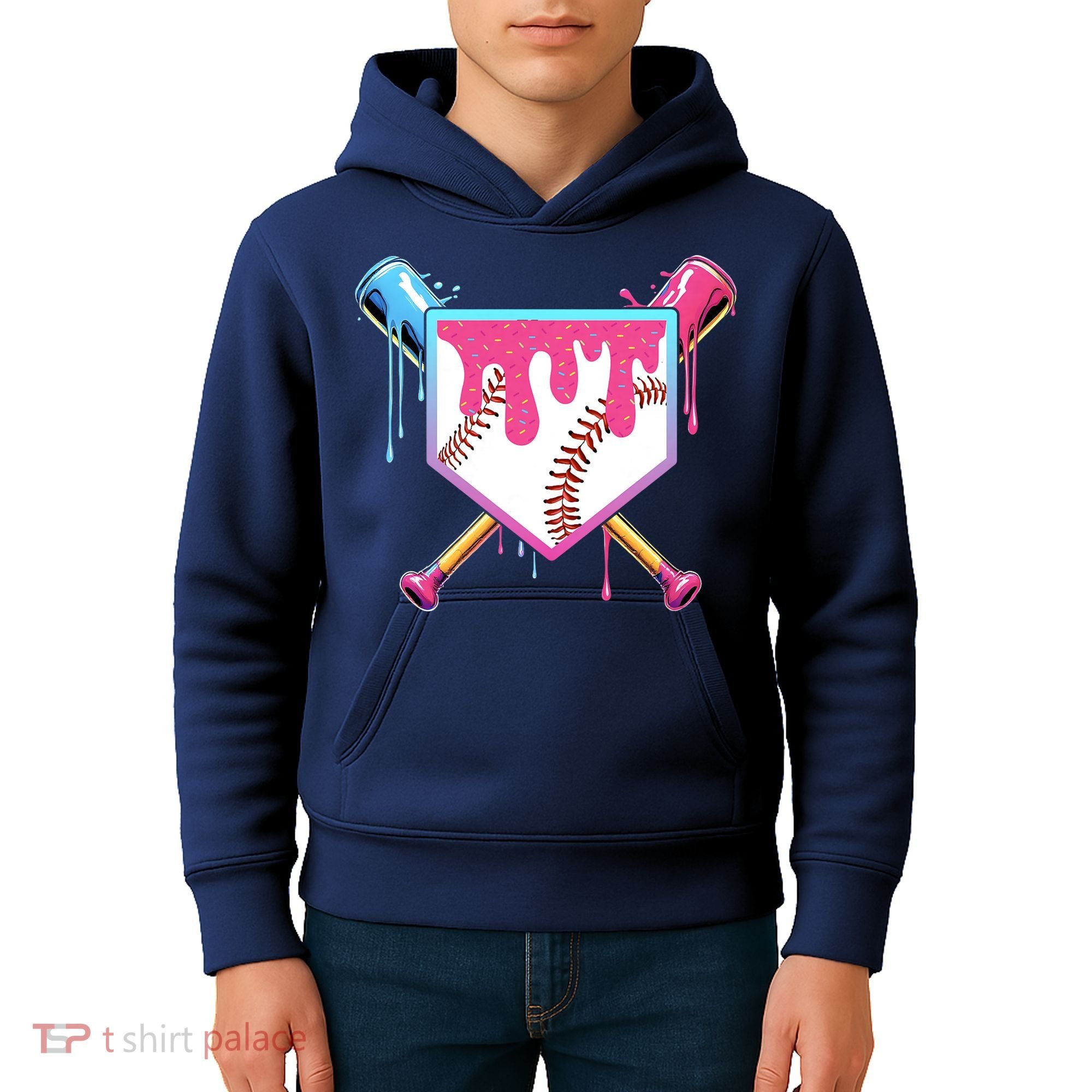 Baseball Drip For Boys Ice Cream Drip Baseball Kids Hoodie