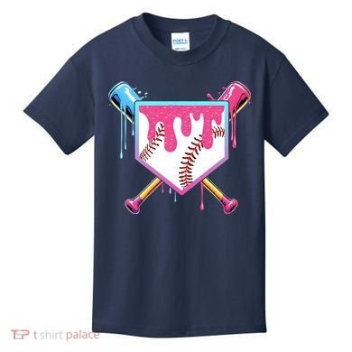 Baseball Drip For Boys Ice Cream Drip Baseball Kids T-Shirt