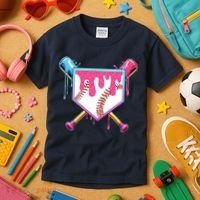 Baseball Drip For Boys Ice Cream Drip Baseball Kids T-Shirt thumb 3