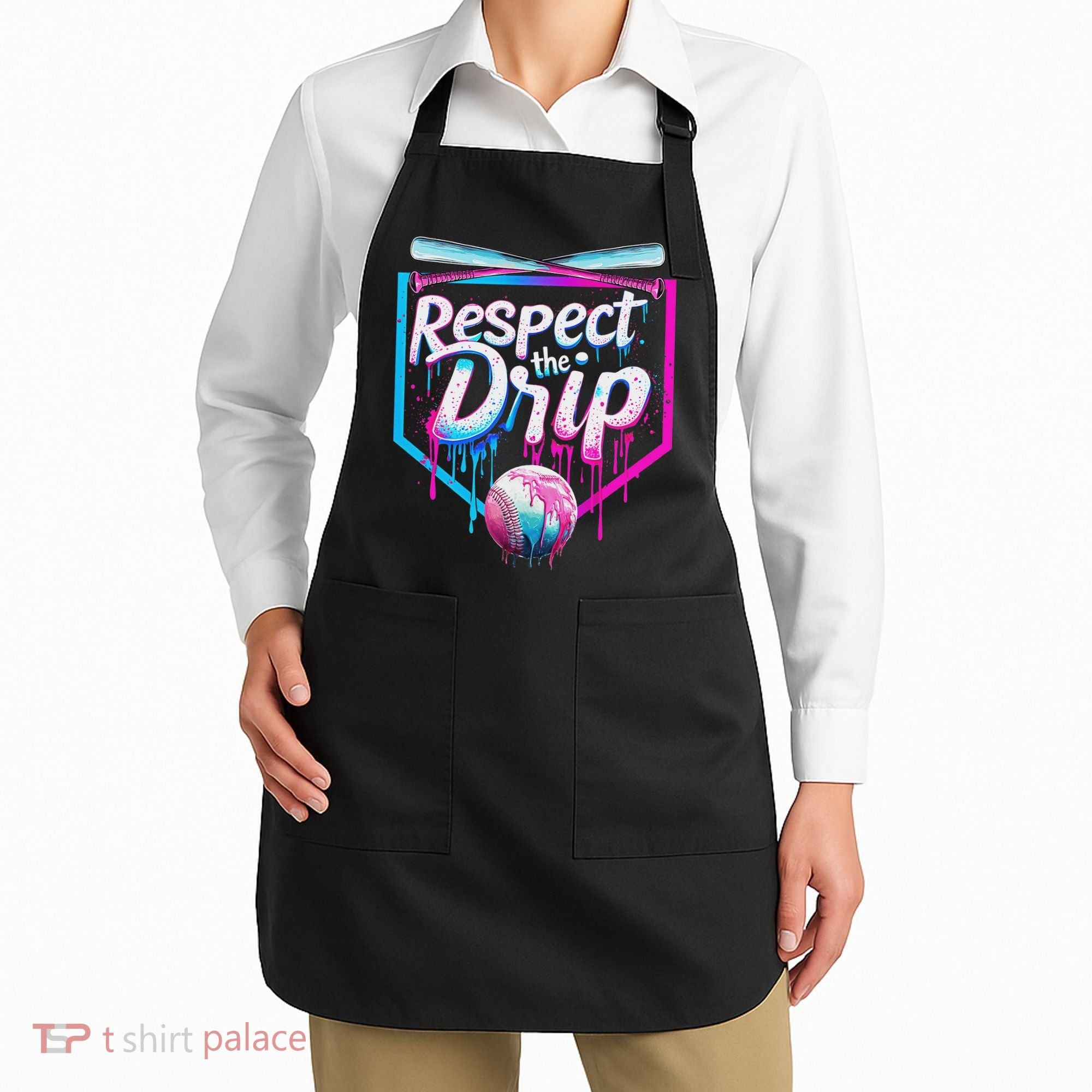 Baseball Drip For Ice Cream Drip Respect The Drip Apron