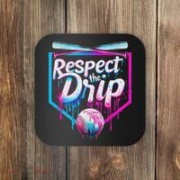 Baseball Drip For Ice Cream Drip Respect The Drip Coaster thumb 0