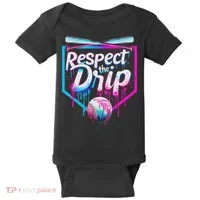 Baseball Drip For Ice Cream Drip Respect The Drip Baby Bodysuit thumb 0