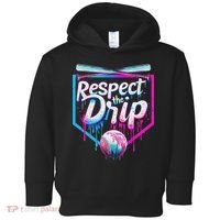 Baseball Drip For Ice Cream Drip Respect The Drip Toddler Hoodie thumb 0