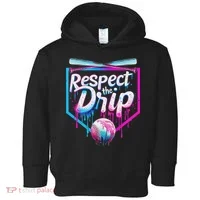 Baseball Drip For Ice Cream Drip Respect The Drip Toddler Hoodie thumb 0