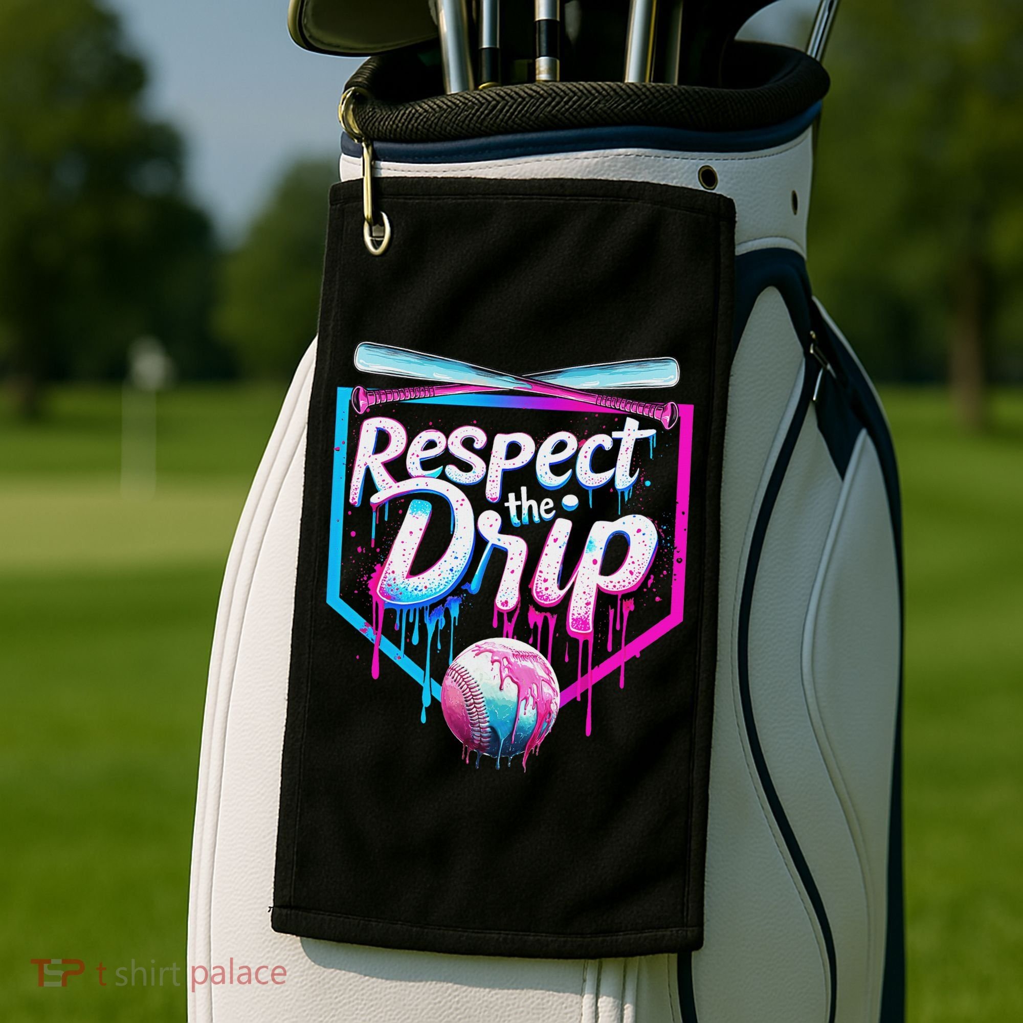Baseball Drip For Ice Cream Drip Respect The Drip Golf Towel