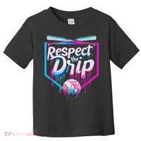 Baseball Drip For Ice Cream Drip Respect The Drip Toddler T-Shirt thumb 0