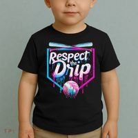Baseball Drip For Ice Cream Drip Respect The Drip Toddler T-Shirt thumb 2