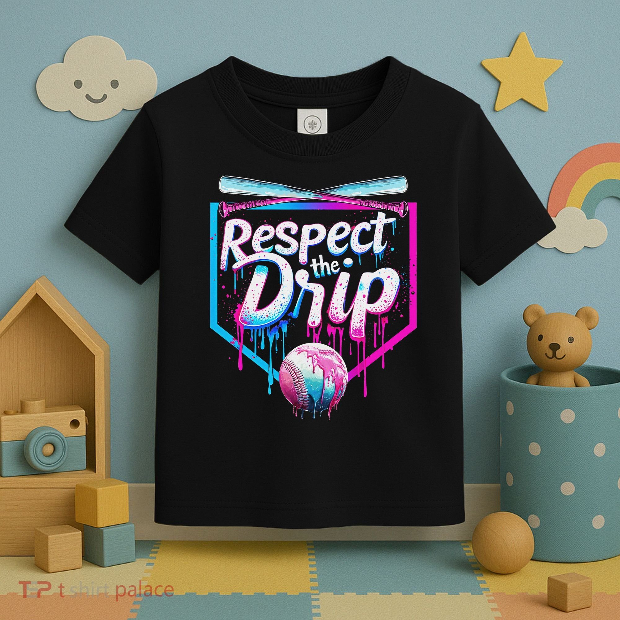 Baseball Drip For Ice Cream Drip Respect The Drip Toddler T-Shirt