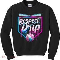 Baseball Drip For Ice Cream Drip Respect The Drip Kids Sweatshirt thumb 0