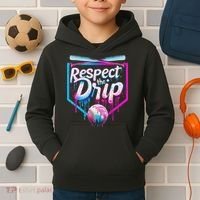 Baseball Drip For Ice Cream Drip Respect The Drip Kids Hoodie thumb 2