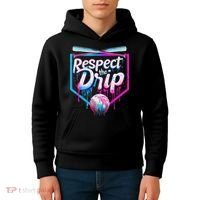 Baseball Drip For Ice Cream Drip Respect The Drip Kids Hoodie thumb 4