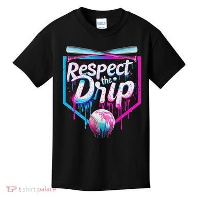 Baseball Drip For Ice Cream Drip Respect The Drip Kids T-Shirt