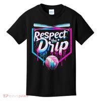 Baseball Drip For Ice Cream Drip Respect The Drip Kids T-Shirt thumb 0