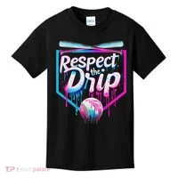 Baseball Drip For Ice Cream Drip Respect The Drip Kids T-Shirt thumb 0