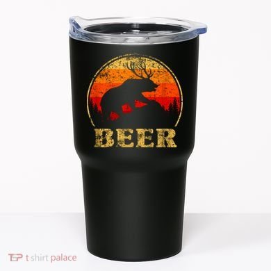 Bear Deer Funny Beer Retro Vintage Tumbler