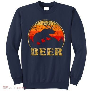 Bear Deer Funny Beer Retro Vintage Sweatshirt