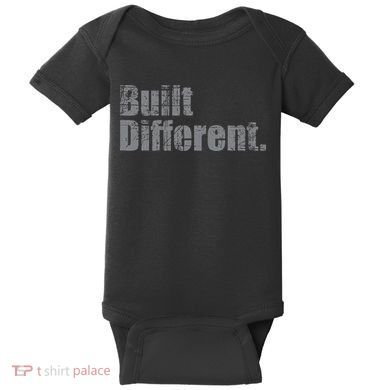 Built Different Funny Vintage Baby Bodysuit