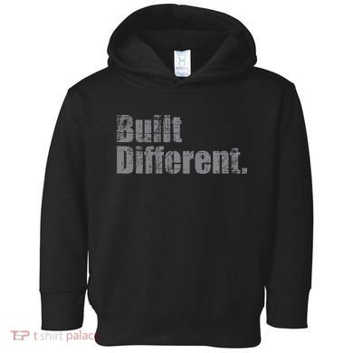 Built Different Funny Vintage Toddler Hoodie