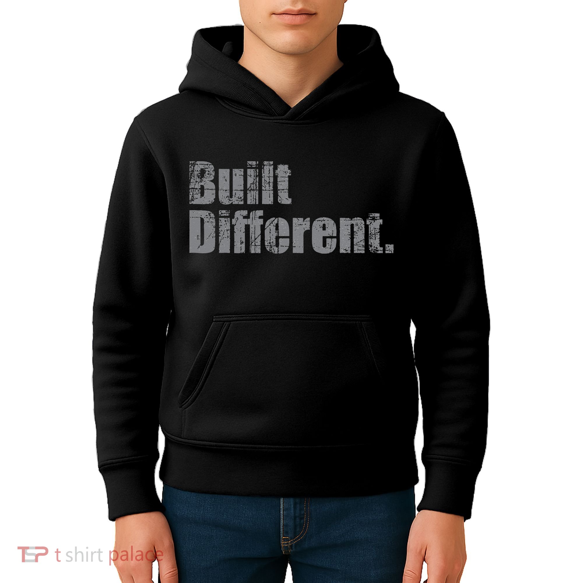 Built Different Funny Vintage Kids Hoodie
