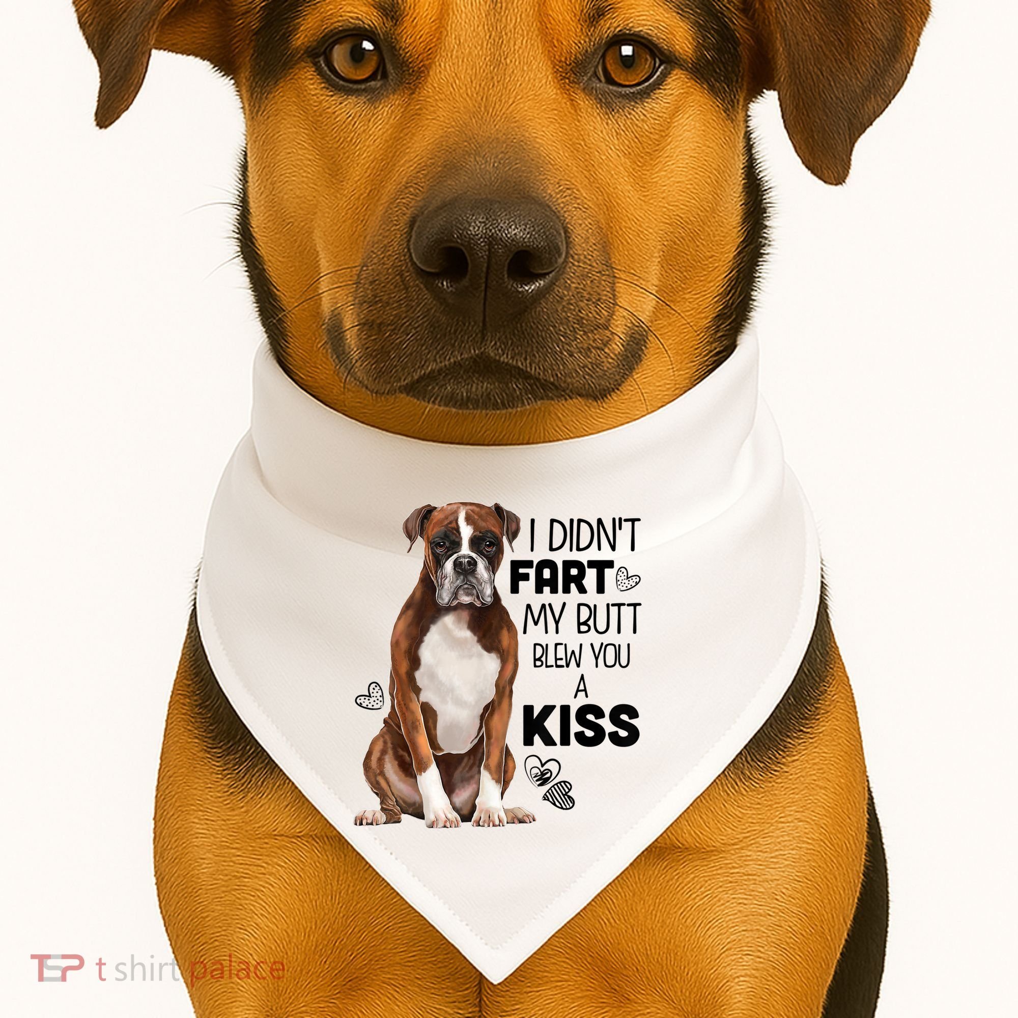 Boxer Dog Funny Tshirt For Dog Mom, Dog Dad, Dog Lover Gift USA-Made Doggie Bandana