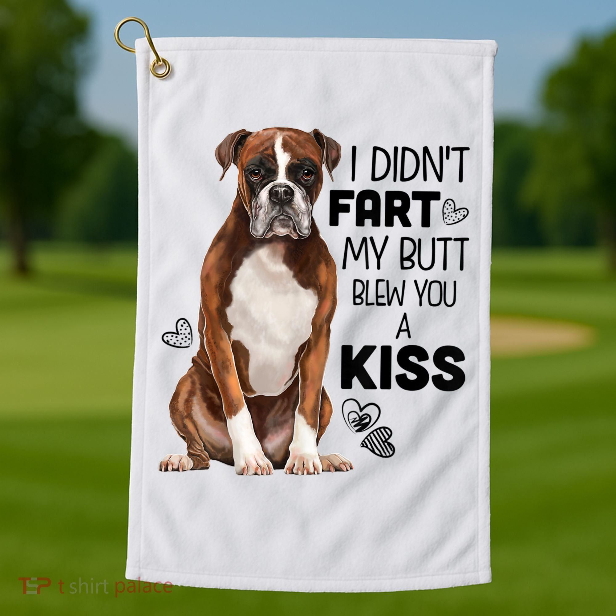 Boxer Dog Funny Tshirt For Dog Mom, Dog Dad, Dog Lover Gift Golf Towel