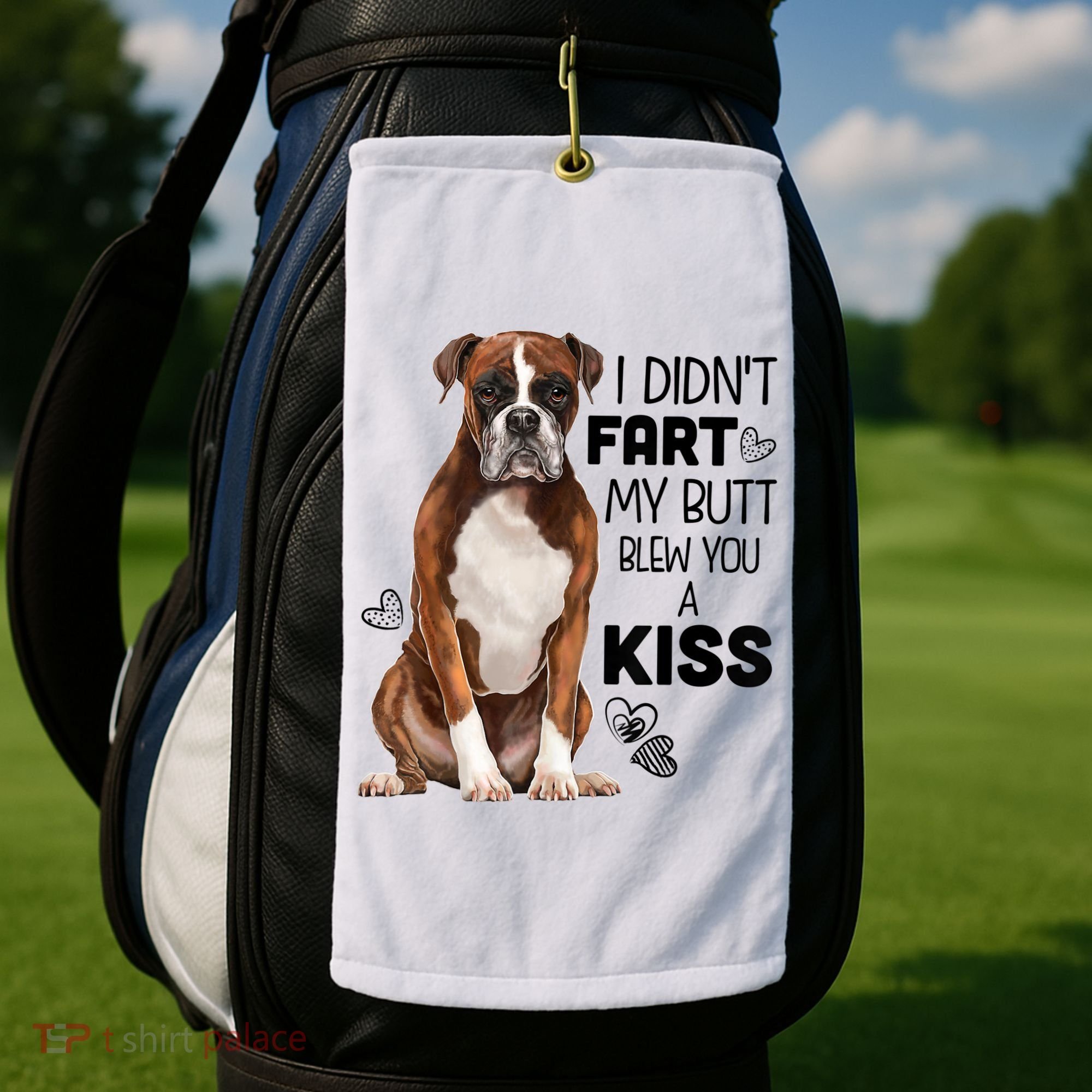 Boxer Dog Funny Tshirt For Dog Mom, Dog Dad, Dog Lover Gift Golf Towel