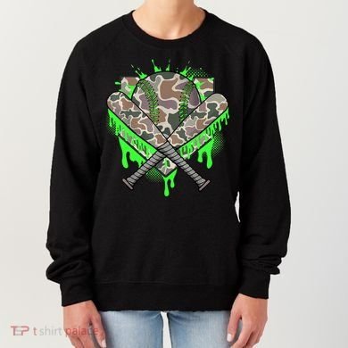 Baseball Drip For Boy Ice Cream Dripping Boy Baseball Camo  Women's Sweatshirt
