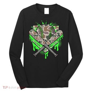 Baseball Drip For Boy Ice Cream Dripping Boy Baseball Camo  Long Sleeve Shirt