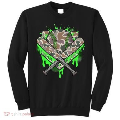 Baseball Drip For Boy Ice Cream Dripping Boy Baseball Camo  Sweatshirt