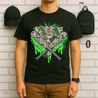 Baseball Drip For Boy Ice Cream Dripping Boy Baseball Camo  T-Shirt thumb 6