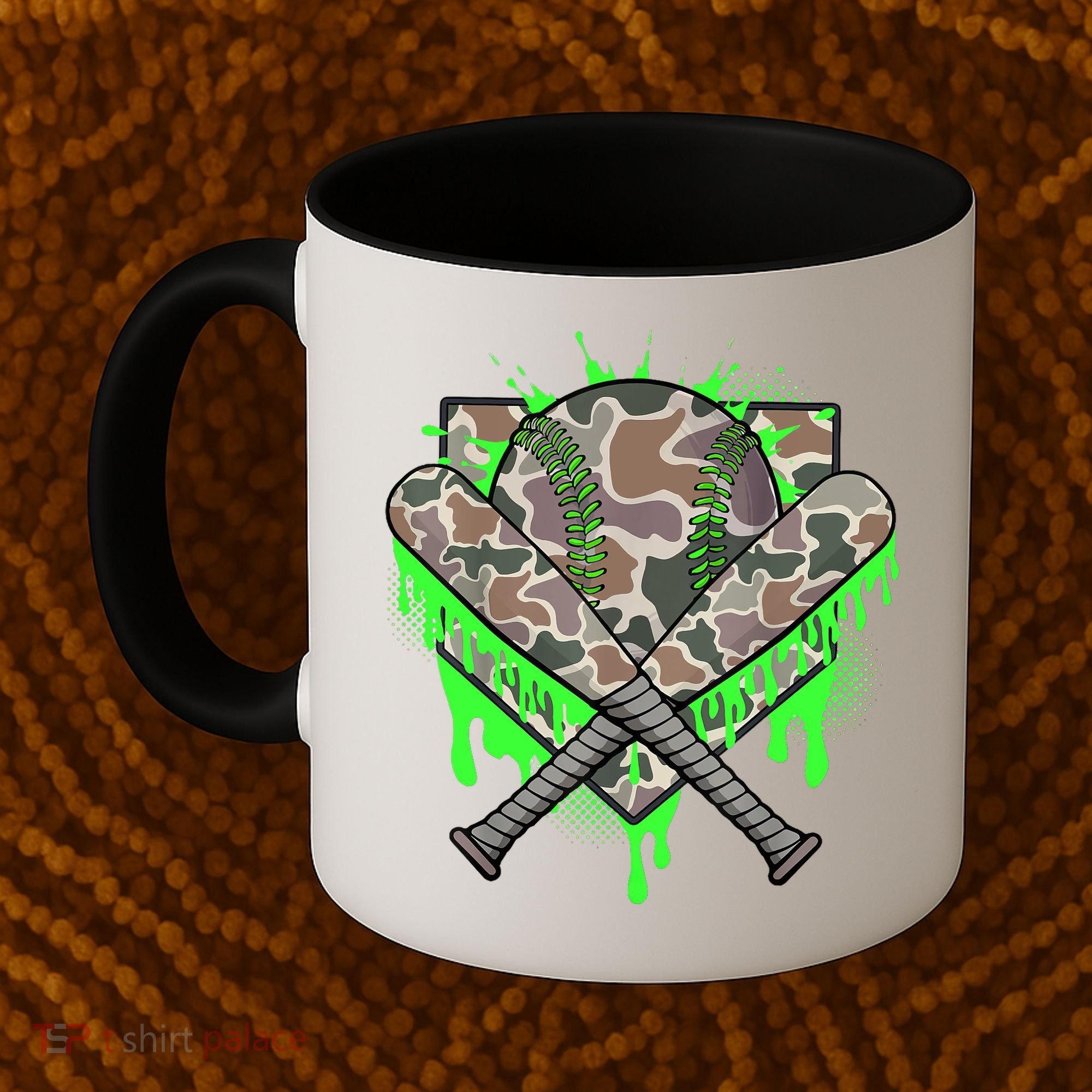 Baseball Drip For Boy Ice Cream Dripping Boy Baseball Camo  Coffee Mug