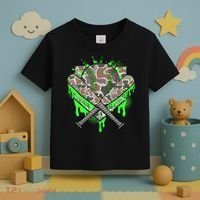 Baseball Drip For Boy Ice Cream Dripping Boy Baseball Camo  Toddler T-Shirt thumb 3