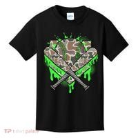 Baseball Drip For Boy Ice Cream Dripping Boy Baseball Camo  Kids T-Shirt thumb 0