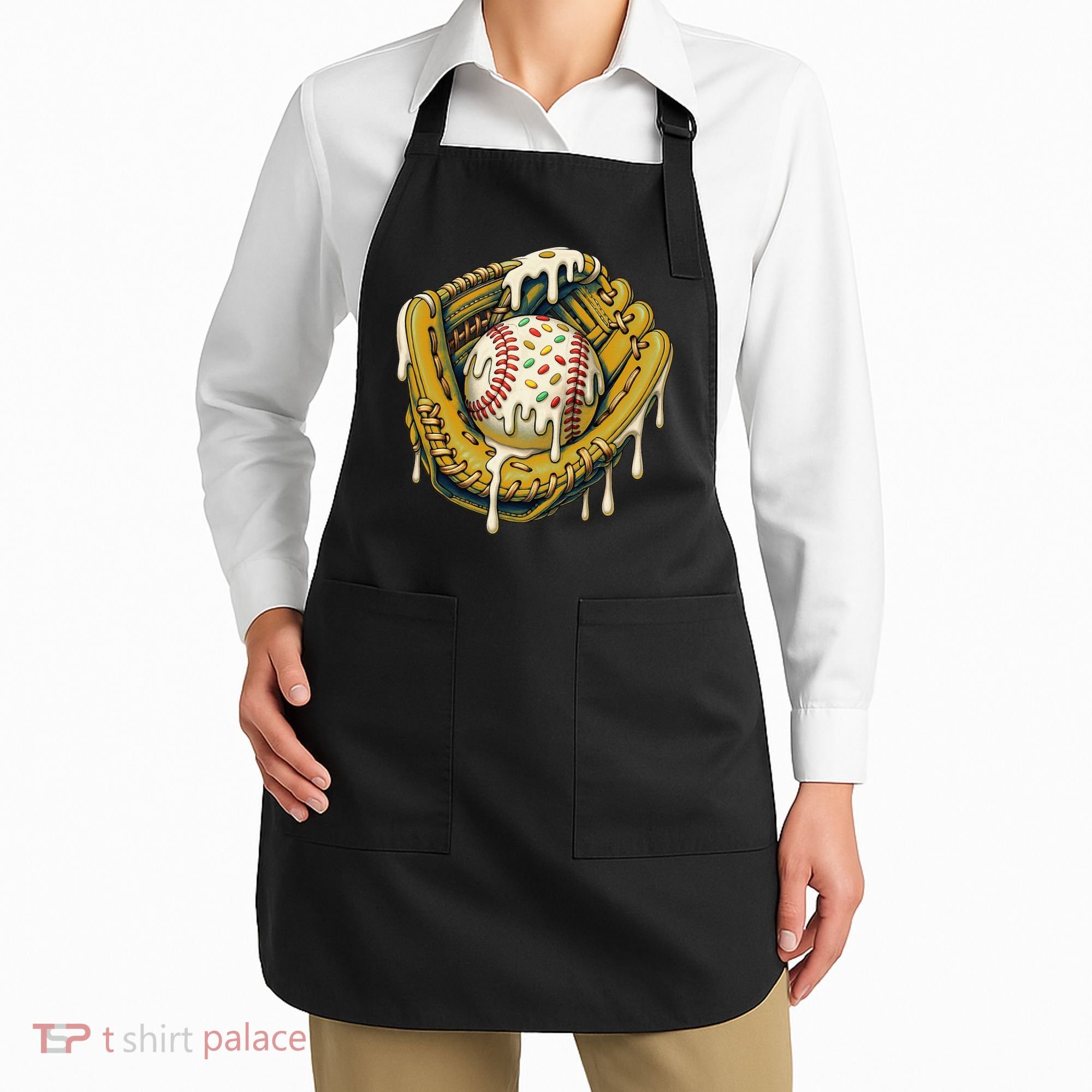 Baseball Drip For Ice Cream Drip Respect The Drip Apron