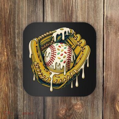 Baseball Drip For Ice Cream Drip Respect The Drip Coaster