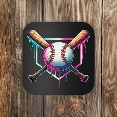 Baseball Drip For Ice Cream Respect The Drip Coaster