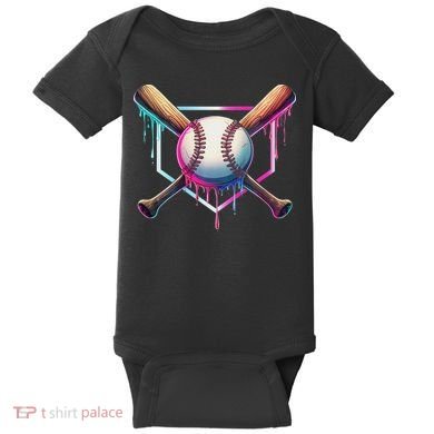 Baseball Drip For Ice Cream Respect The Drip Baby Bodysuit