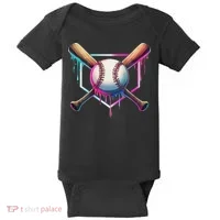 Baseball Drip For Ice Cream Respect The Drip Baby Bodysuit thumb 0