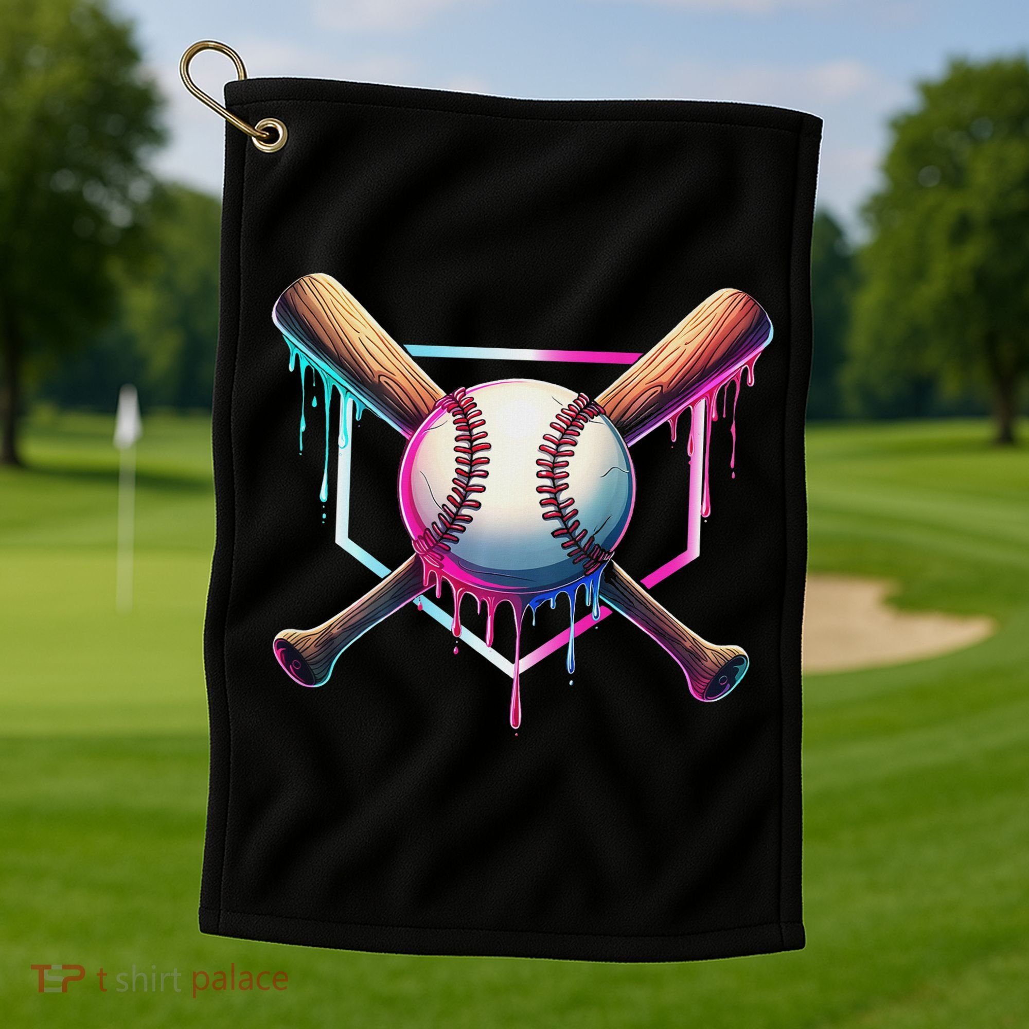 Baseball Drip For Ice Cream Respect The Drip Golf Towel