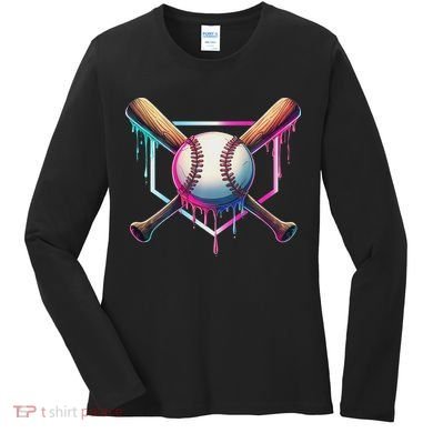 Baseball Drip For Ice Cream Respect The Drip Women's Long Sleeve Shirt