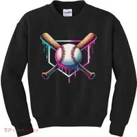 Baseball Drip For Ice Cream Respect The Drip Kids Sweatshirt thumb 0