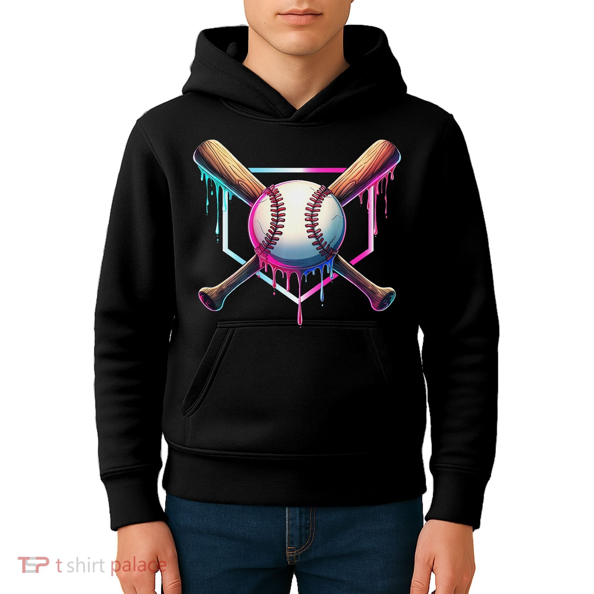 Baseball Drip For Ice Cream Respect The Drip Kids Hoodie