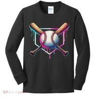 Baseball Drip For Ice Cream Respect The Drip Kids Long Sleeve Shirt thumb 0